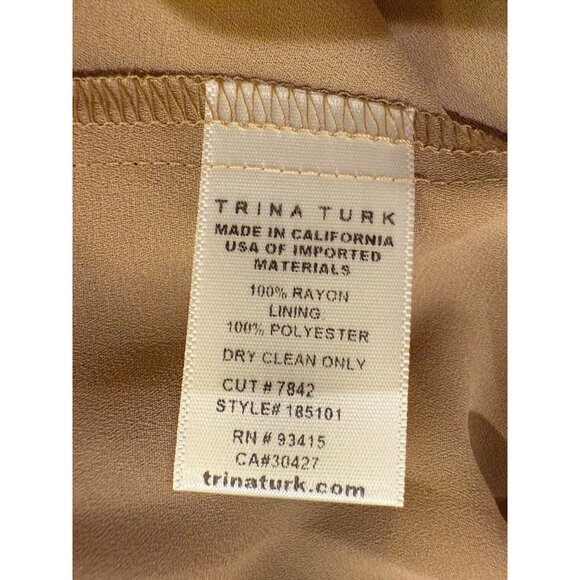 Trina Turk Striped Flutter Sleeve V-Neck Blouse S Multicolor Sheer Lined Womens - Picture 11 of 11